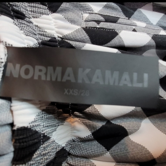 Norma Kamali Boyfrend Diamond Plaid Sport Stripe Pant - Picture 3 of 7